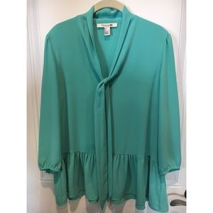 Blue Forever 21 long sleeve blouse